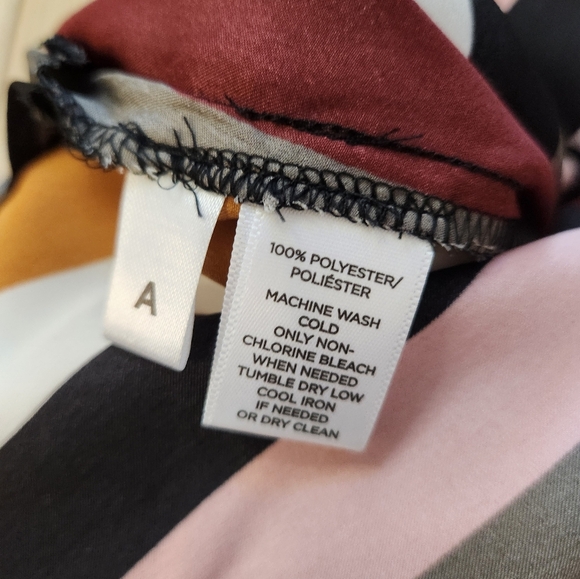 LOFT Off The Shoulder Long Sleeve Blouse Top Striped Halter Neck - Picture 6 of 12